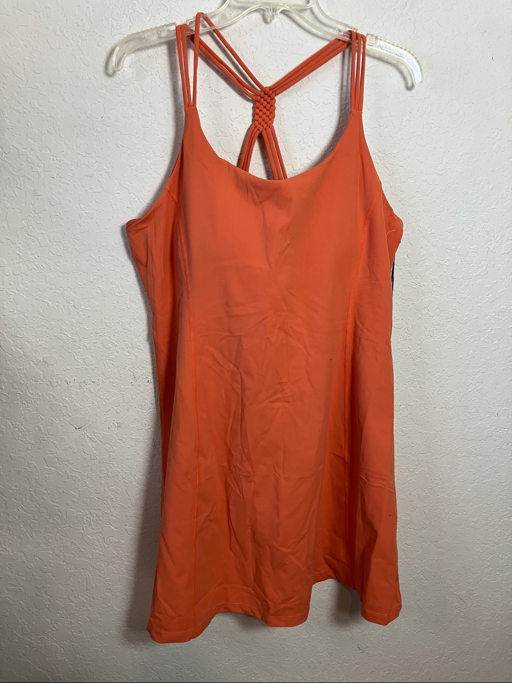 Mini B Athleisure Orange Cross-Back Ribbed Tank Dress